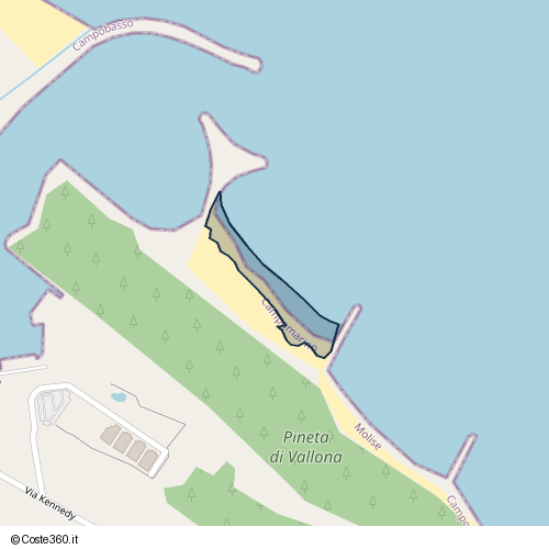 Posizione della spiaggia Spiaggia nei pressi di Campomarino, 86042