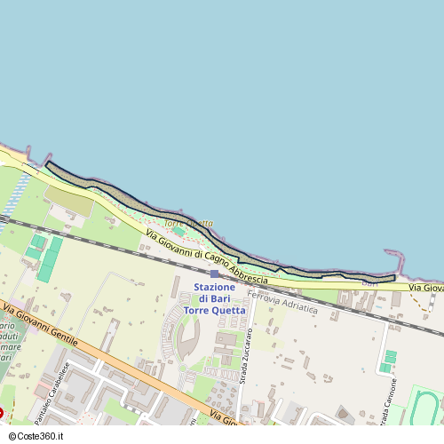 Posizione della spiaggia Spiaggia nei pressi di Via Giovanni di Cagno Abbrescia, Japigia, Bari, 70126