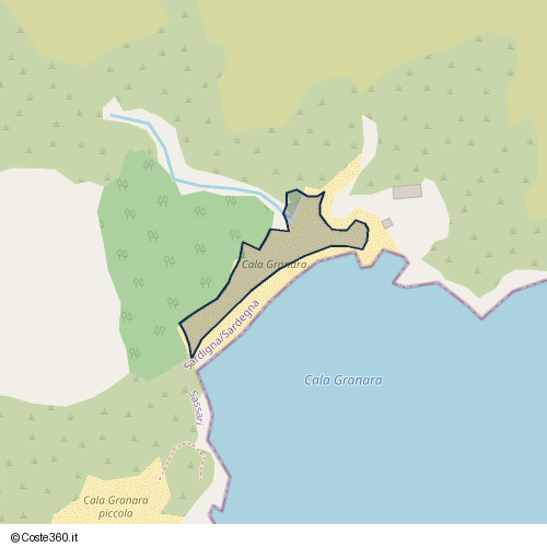 Posizione della spiaggia Spiaggia nei pressi di La Maddalena