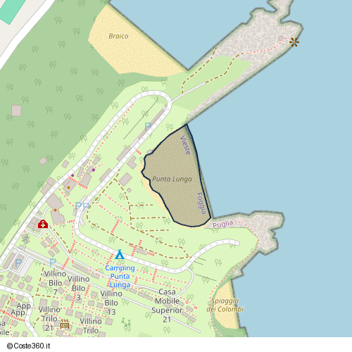 Posizione della spiaggia Spiaggia nei pressi di SP 52, Vieste, 71019