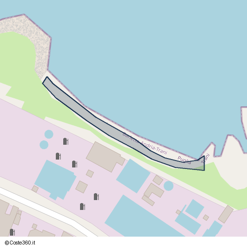 Posizione della spiaggia Spiaggia nei pressi di Strada Finanzieri, Trani, 76125