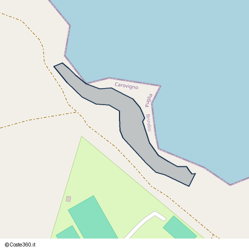 Posizione della spiaggia Spiaggia nei pressi di Egnazia e delle Terme di Torre Canne, Carovigno, 72012