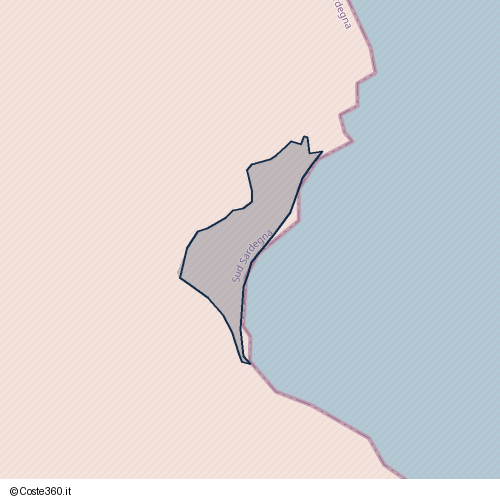 Posizione della spiaggia Spiaggia nei pressi di Teulada, 09019