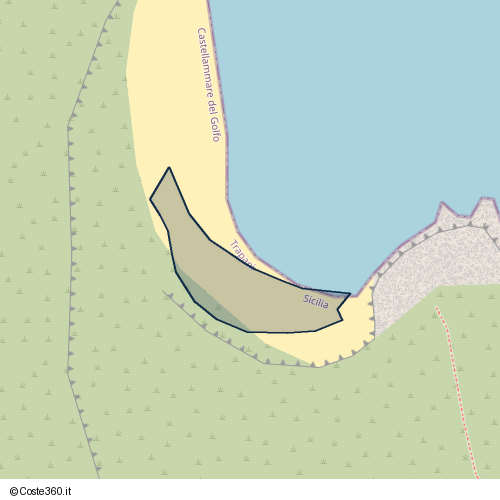Posizione della spiaggia Spiaggia nei pressi di Contrada Conza, Castellammare del Golfo, 91014