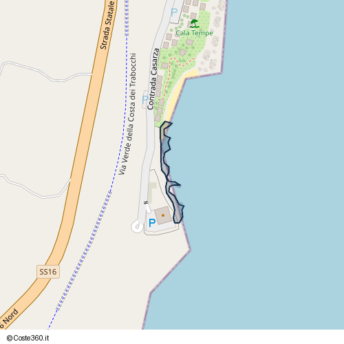 Posizione della spiaggia Spiaggia nei pressi di Contrada Casarza, Vasto, 66054