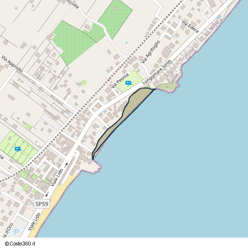 Posizione della spiaggia Spiaggia nei pressi di Lungomare Ionio, Noto, 96017