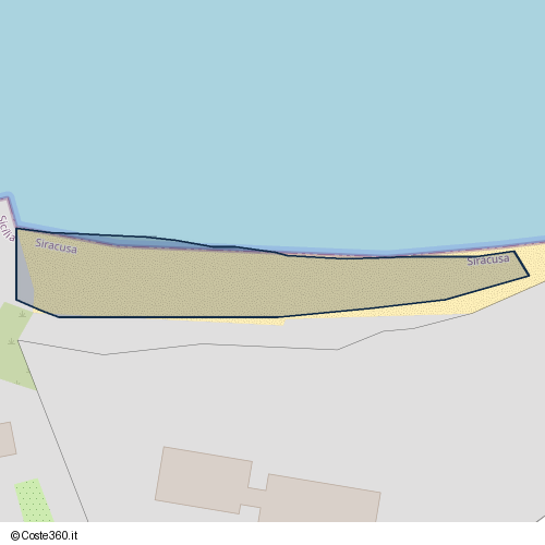 Posizione della spiaggia Spiaggia nei pressi di Via del Faro Massolivieri, Siracusa