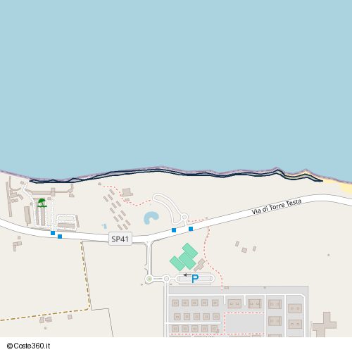 Posizione della spiaggia Spiaggia nei pressi di Via di Torre Testa, Brindisi