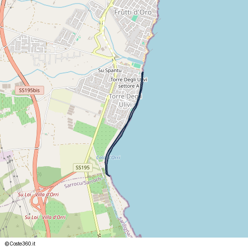 Posizione della spiaggia Spiaggia nei pressi di Cabuderra/Capoterra, 09012