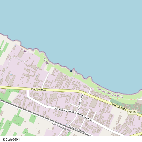 Posizione della spiaggia Spiaggia nei pressi di Via Barletta, Trani, 76125