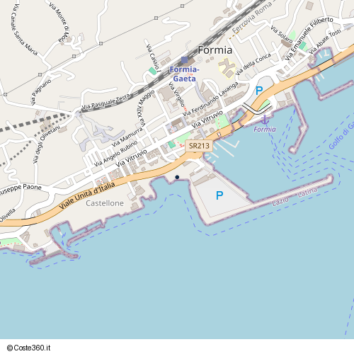 Posizione della spiaggia Spiaggia nei pressi di Viale Unità d'Italia, Formia, 04023