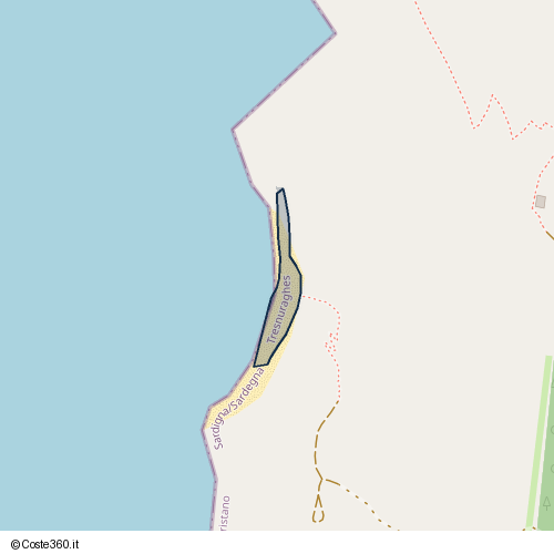 Posizione della spiaggia Spiaggia nei pressi di Tresnuraghes, 09079