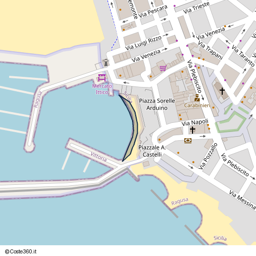 Posizione della spiaggia Spiaggia nei pressi di Via Principe di Piemonte, Vittoria, 97019