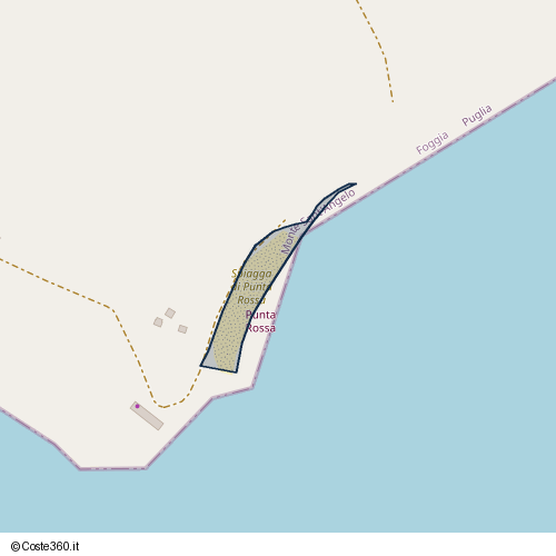 Posizione della spiaggia Spiaggia nei pressi di Garganica, Monte Sant'Angelo