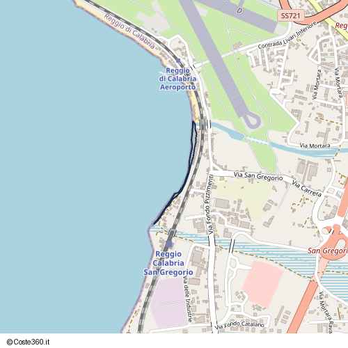 Posizione della spiaggia Spiaggia nei pressi di Via Fondo Pizzimenti, San Leo, Reggio di Calabria, 89134