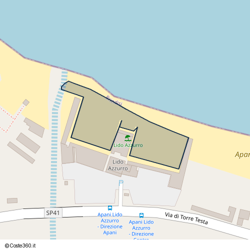 Posizione della spiaggia Spiaggia nei pressi di Via di Torre Testa, Brindisi