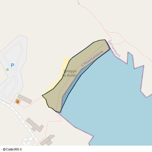 Posizione della spiaggia Spiaggia nei pressi di SP103, U Pàize/Carloforte, 09014