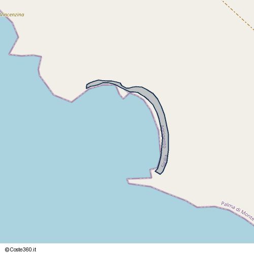 Posizione della spiaggia Spiaggia nei pressi di Palma di Montechiaro, 92044
