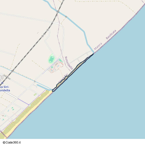 Posizione della spiaggia Spiaggia nei pressi di Rotondella