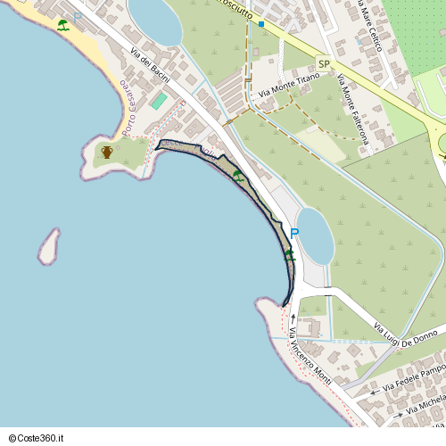 Posizione della spiaggia Spiaggia nei pressi di Via dei Bacini 1, Porto Cesareo, 73010