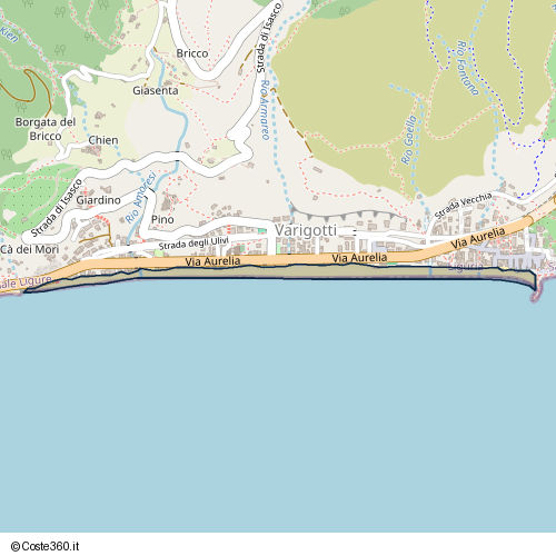 Posizione della spiaggia Spiaggia nei pressi di Via Aurelia, Finale Ligure, 17026