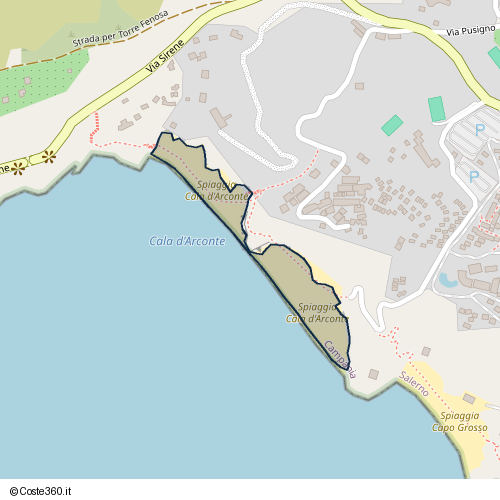 Posizione della spiaggia Spiaggia nei pressi di Camerota, 84059