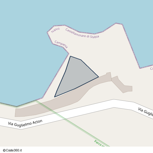 Posizione della spiaggia Spiaggia nei pressi di Via Guglielmo Acton, Castellammare di Stabia, 80053