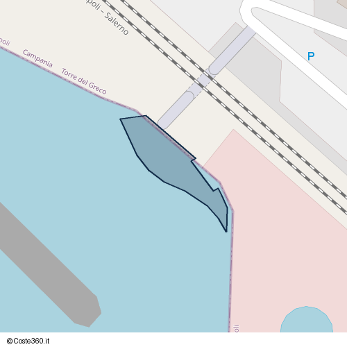 Posizione della spiaggia Spiaggia nei pressi di Torre del Greco, 80059