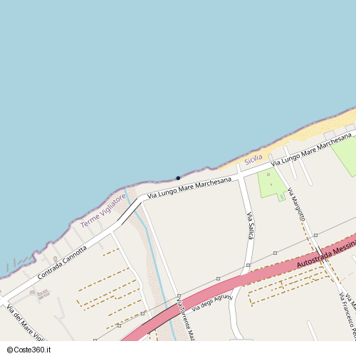 Posizione della spiaggia Spiaggia nei pressi di Via Lungo Mare Marchesana, Terme Vigliatore, 98050