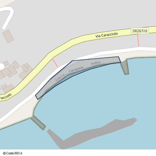 Posizione della spiaggia Spiaggia nei pressi di Pollica, 84068