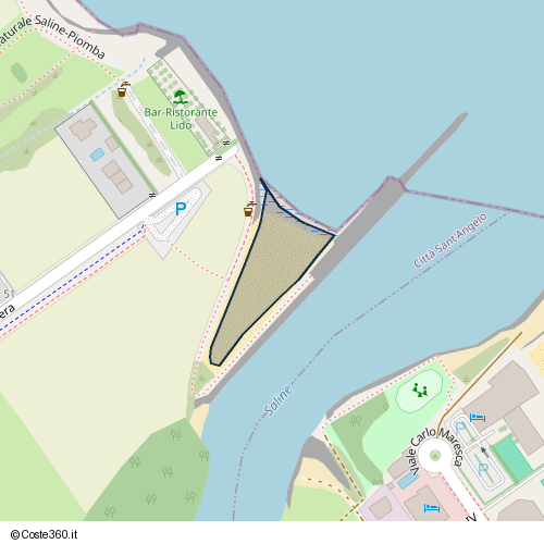 Posizione della spiaggia Spiaggia nei pressi di Viale Torre Costiera, Città Sant'Angelo, 65016