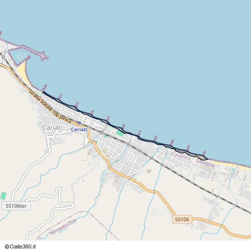 Posizione della spiaggia Spiaggia nei pressi di Via San Paolo, Cariati, 88062