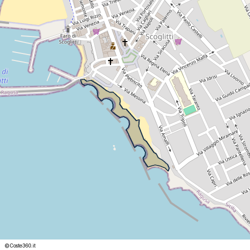 Posizione della spiaggia Spiaggia nei pressi di Via Messina, Vittoria, 97019