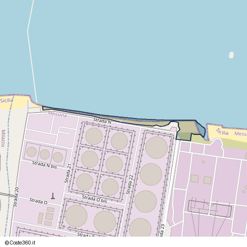 Posizione della spiaggia Spiaggia nei pressi di Strada N, Archi, 98044
