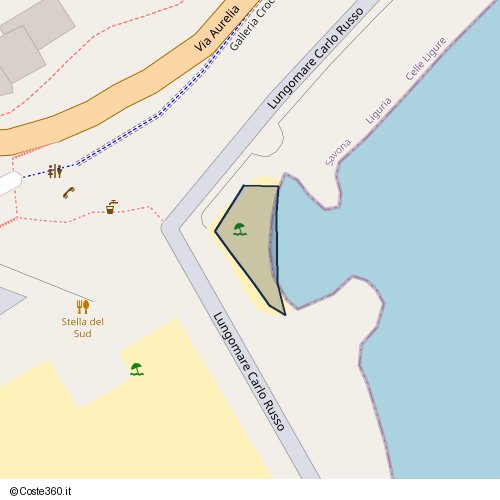 Posizione della spiaggia Spiaggia nei pressi di Lungomare Carlo Russo, Celle Ligure, 17015