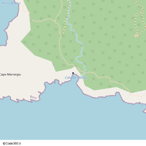 Posizione della spiaggia Spiaggia nei pressi di Bosa, 08013