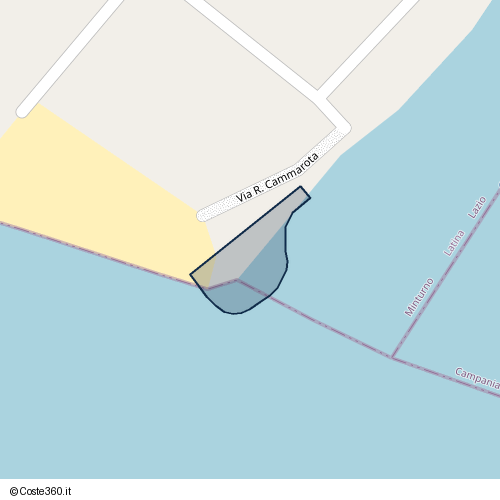 Posizione della spiaggia Spiaggia nei pressi di Via R. Cammarota, Minturno, 04026