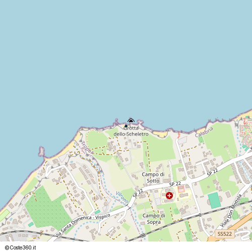 Posizione della spiaggia Spiaggia nei pressi di Contrada Campo di Sotto, Tropea, 89861