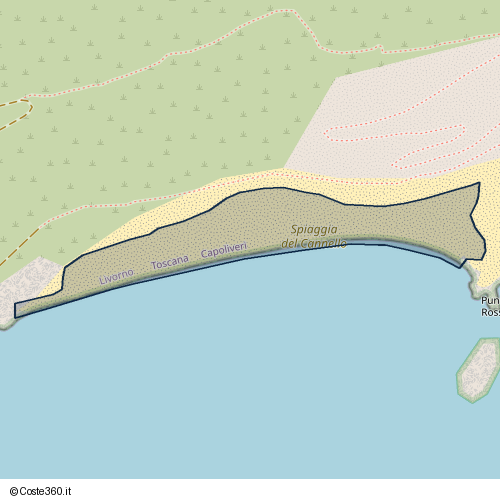 Posizione della spiaggia Spiaggia nei pressi di Capoliveri, 57036