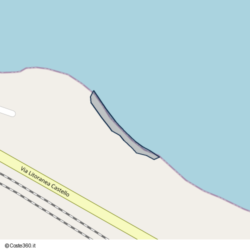 Posizione della spiaggia Spiaggia nei pressi di Via Litoranea Castello, Trabia, 90019