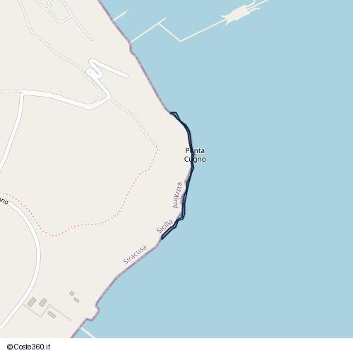 Posizione della spiaggia Spiaggia nei pressi di Augusta, 96011