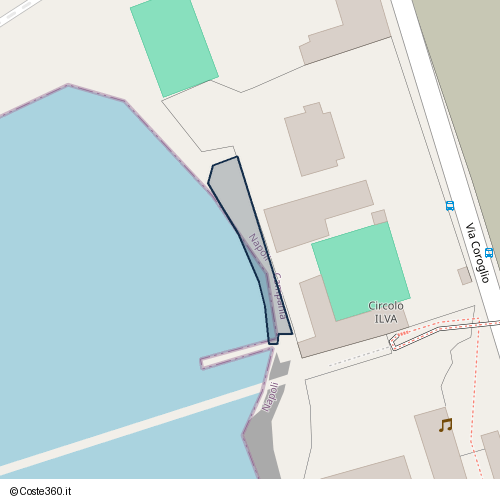 Posizione della spiaggia Spiaggia nei pressi di Via Coroglio, Bagnoli, Napoli, 80124