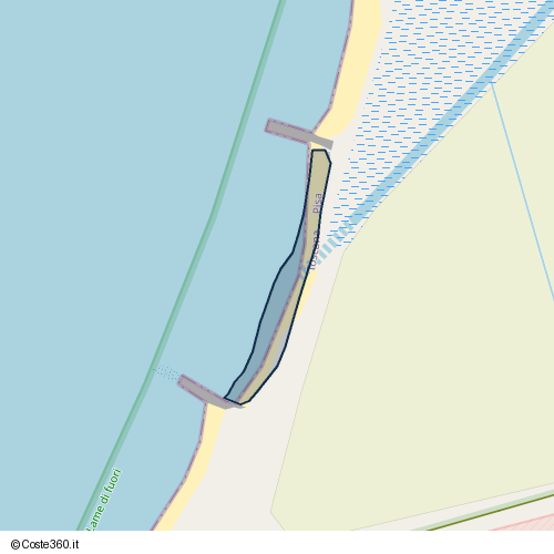 Posizione della spiaggia Spiaggia nei pressi di Via Regina Elena, Pisa, 56128