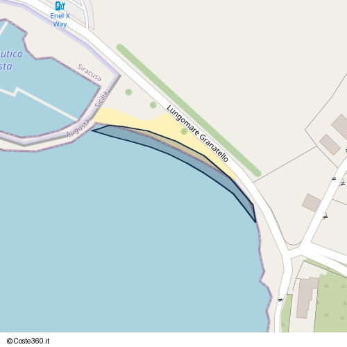 Posizione della spiaggia Spiaggia nei pressi di Lungomare Granatello, Augusta, 96011
