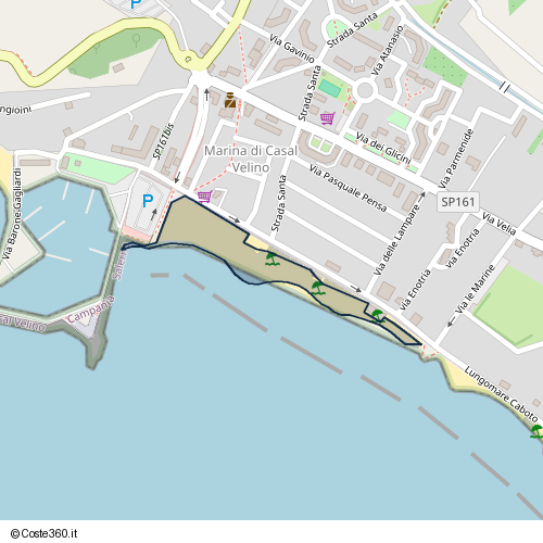 Posizione della spiaggia Spiaggia nei pressi di Strada Santa, Casal Velino, 84046