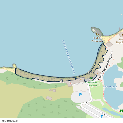 Posizione della spiaggia Spiaggia nei pressi di Frazione Poggio, Ancona, 60129