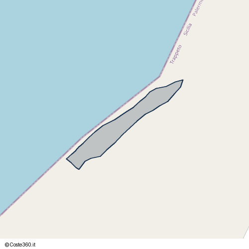 Posizione della spiaggia Spiaggia nei pressi di Trappeto, 90040