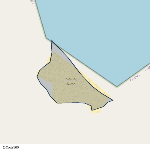 Posizione della spiaggia Spiaggia nei pressi di SP52, Peschici