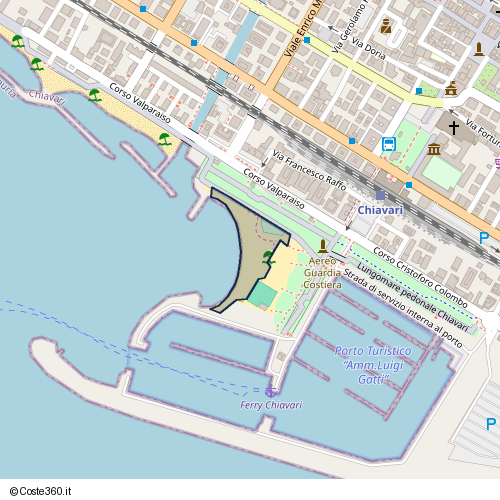 Posizione della spiaggia Spiaggia nei pressi di Lungomare, Chiavari, 16043