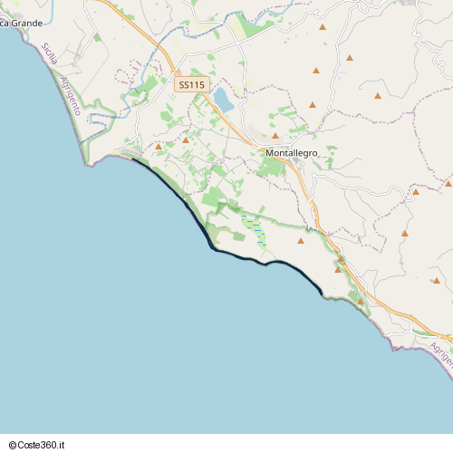Posizione della spiaggia Spiaggia nei pressi di SPR21, Siculiana, 92010